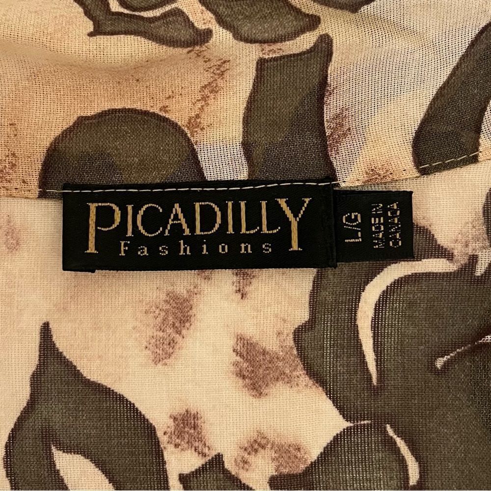 Picadilly Fashions Open Front Waterfall Jacket Large Collared Sheer Rayon Canada - Picture 6 of 7